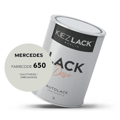 Kiezlack 1K Autolack Lackdose Basislack spritzfertig MERCEDES 650 CALCITWEISS