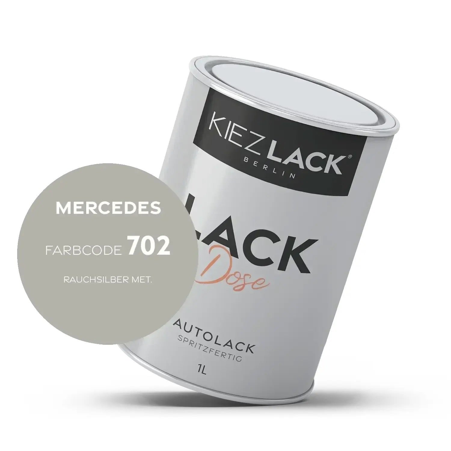 Kiezlack 1K Autolack Lackdose Basislack spritzfertig MERCEDES 702 RAUCHSILBER MET.