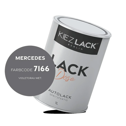 Kiezlack 1K Autolack Lackdose Basislack spritzfertig MERCEDES 7166 VIOLETGRAU MET.