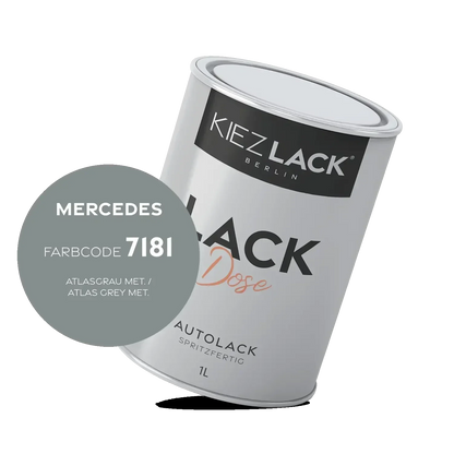 Kiezlack 1K Autolack Lackdose Basislack spritzfertig MERCEDES 7181 ATLASGRAU MET.