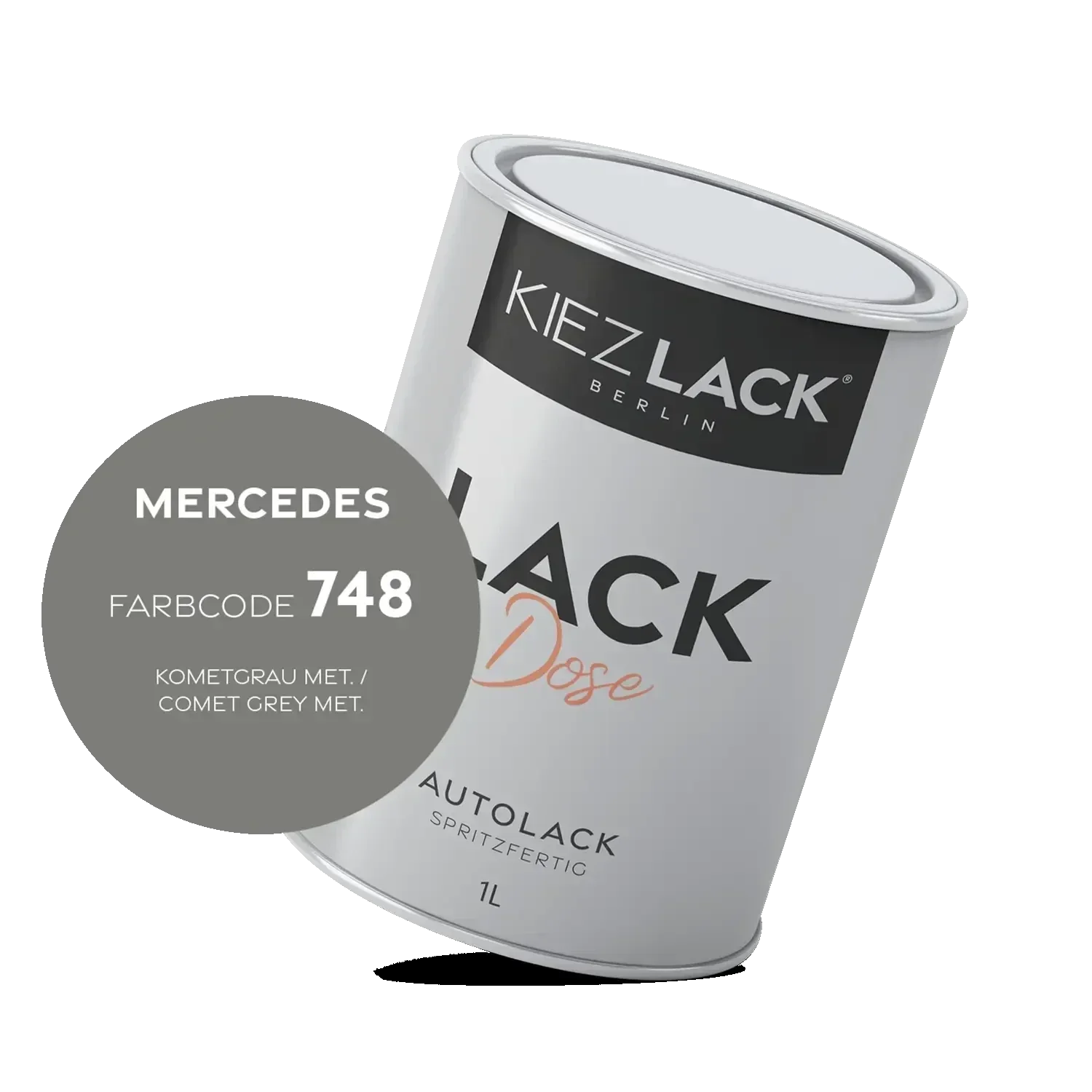 Kiezlack 1K Autolack Lackdose Basislack spritzfertig Mercedes 748 KOMETGRAU MET.
