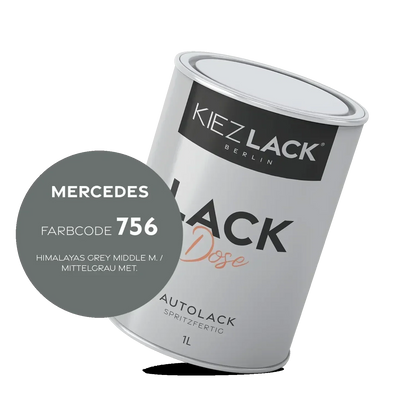 Kiezlack 1K Autolack Lackdose Basislack spritzfertig MERCEDES 756 HIMALAYAS GREY MIDDLE M.