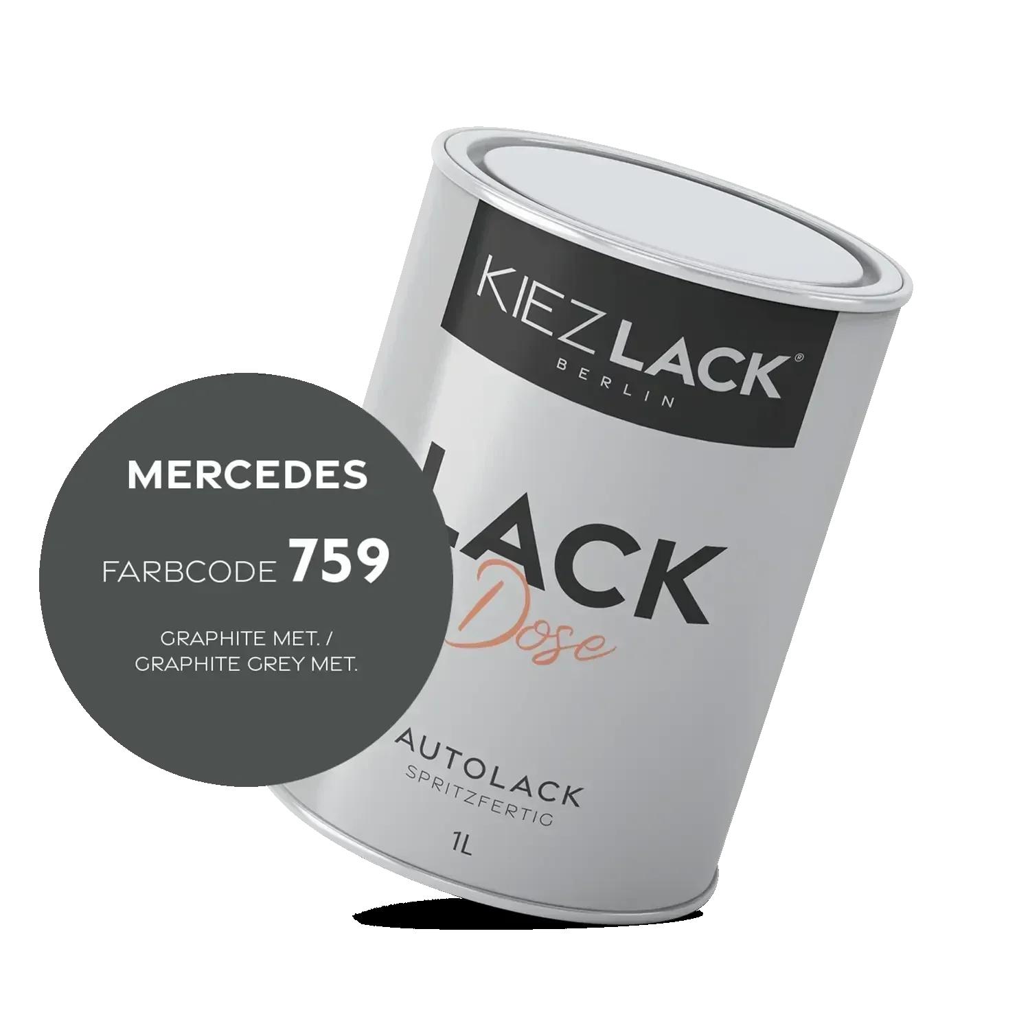 Kiezlack 1K Autolack Lackdose Basislack spritzfertig MERCEDES 759 GRAPHITE MET.