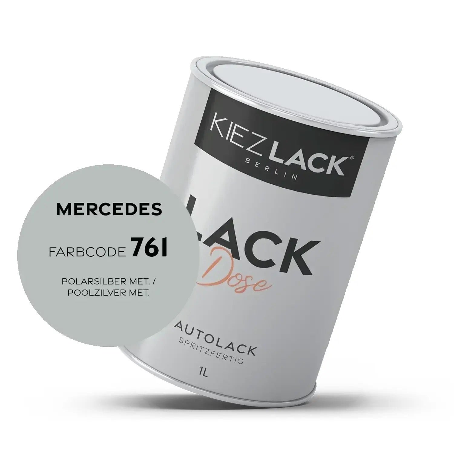 Kiezlack 1K Autolack Lackdose Basislack spritzfertig MERCEDES 761 POLARSILBER MET.