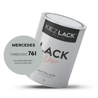 Kiezlack 1K Autolack Lackdose Basislack spritzfertig MERCEDES 761 POLARSILBER MET.