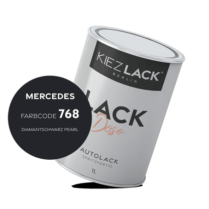Kiezlack 1K Autolack Lackdose Basislack spritzfertig MERCEDES 768 DIAMANTSCHWARZ PEARL