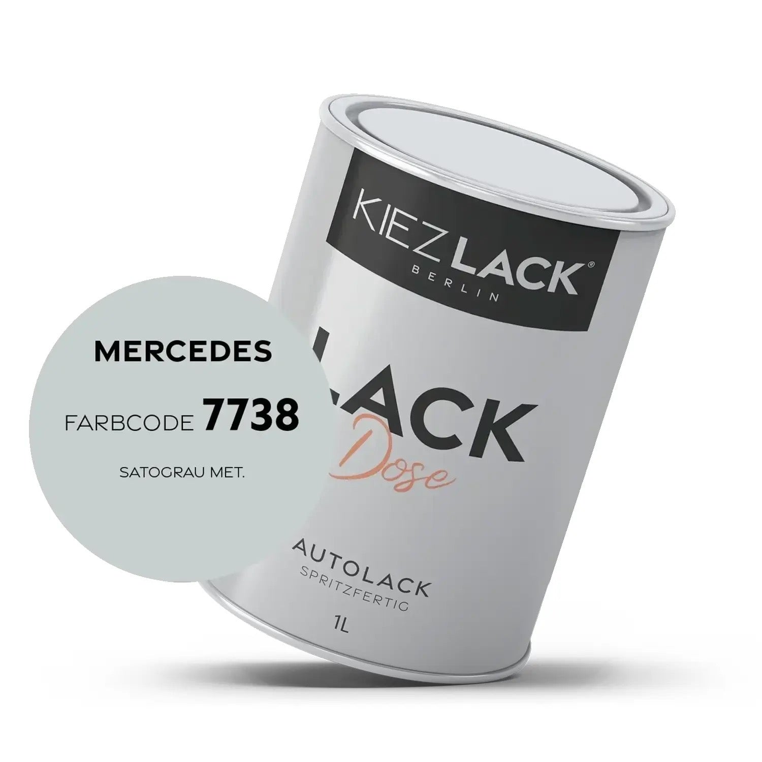 Kiezlack 1K Autolack Lackdose Basislack spritzfertig MERCEDES 7738 SATOGRAU MET.