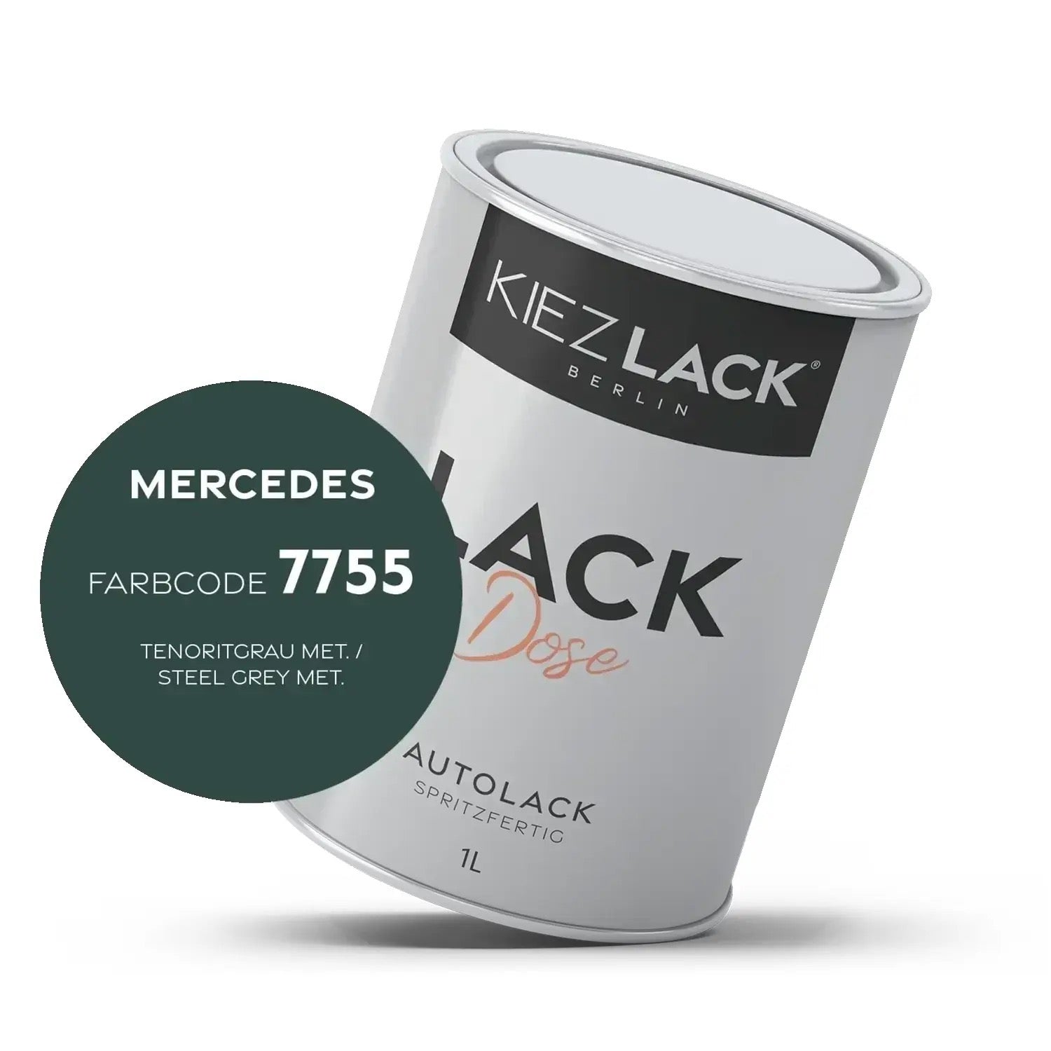 Kiezlack 1K Autolack Lackdose Basislack spritzfertig MERCEDES 775 IRIDIUMSILBER PEARL MET.