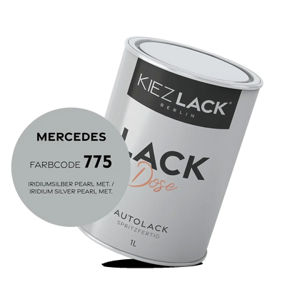 Kiezlack 1K Autolack Lackdose Basislack spritzfertig MERCEDES 775 IRIDIUMSILBER PEARL MET.