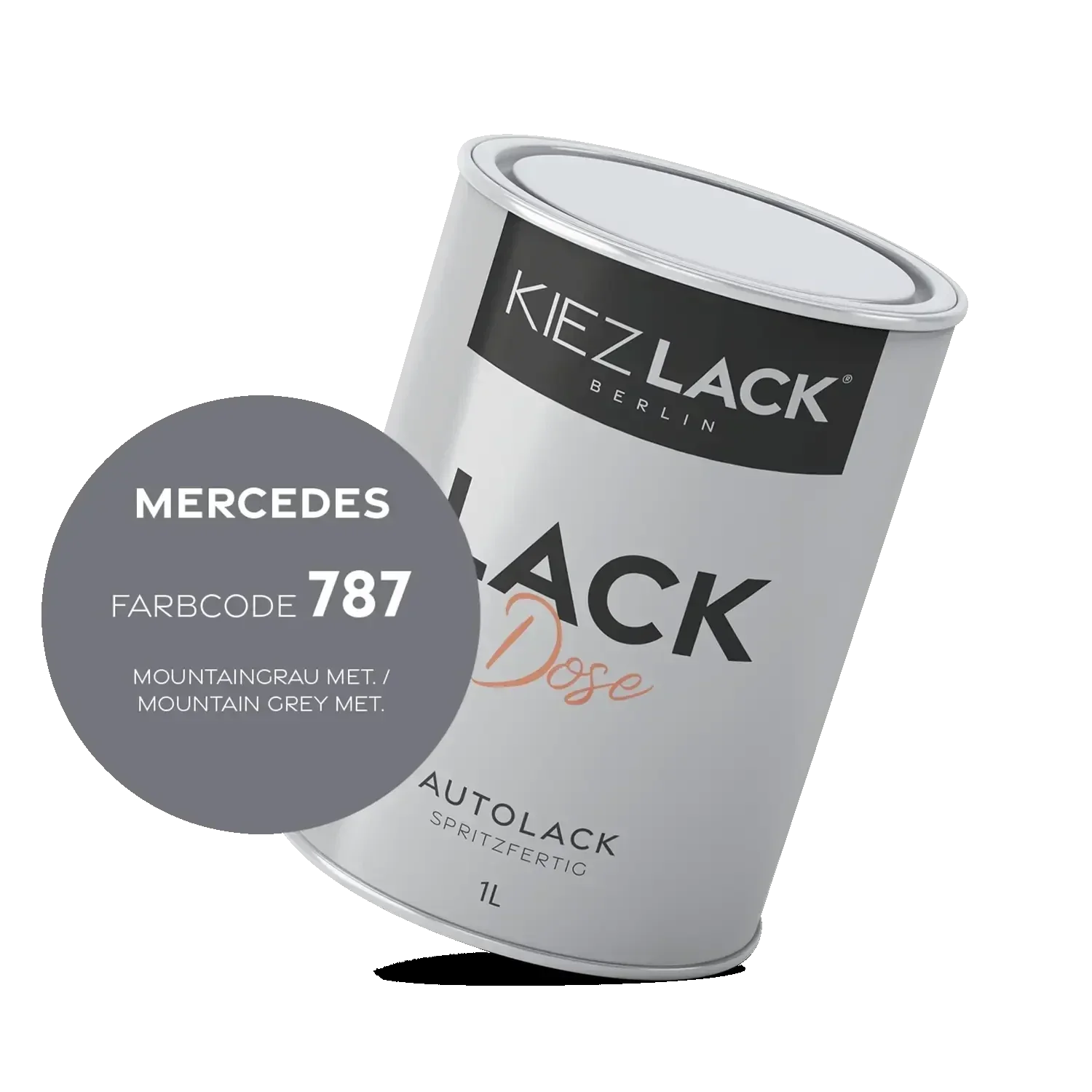 Kiezlack 1K Autolack Lackdose Basislack spritzfertig MERCEDES 787 MOUNTAINGRAU MET.