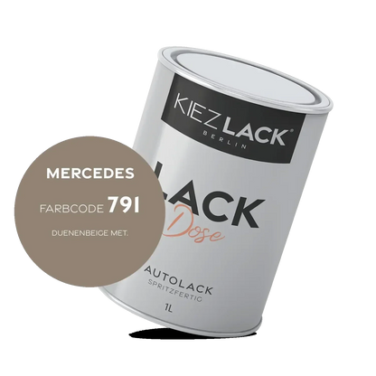 Kiezlack 1K Autolack Lackdose Basislack spritzfertig MERCEDES 791 DUENENBEIGE MET.