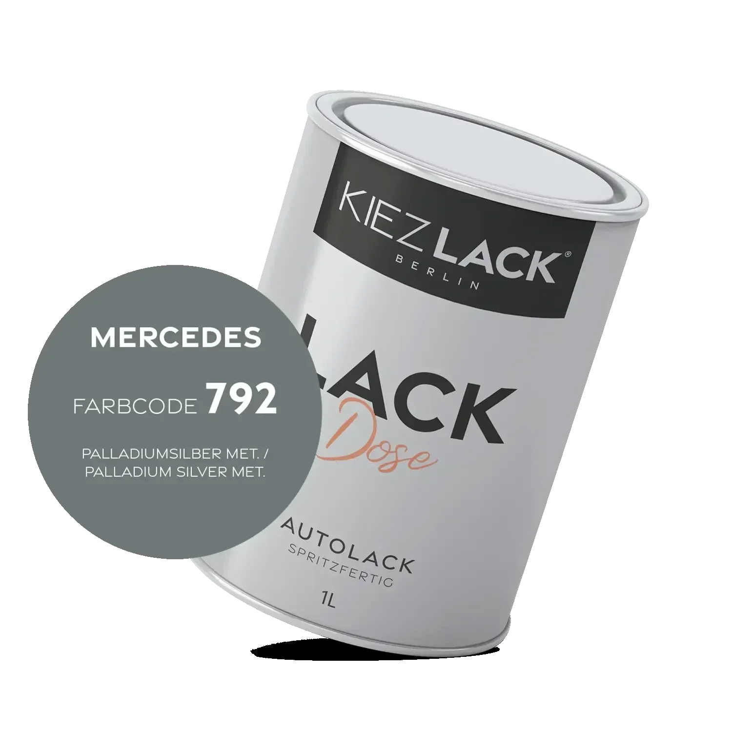 Kiezlack 1K Autolack Lackdose Basislack spritzfertig MERCEDES 792 PALLADIUMSILBER MET.
