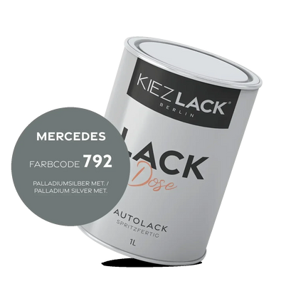 Kiezlack 1K Autolack Lackdose Basislack spritzfertig MERCEDES 792 PALLADIUMSILBER MET.