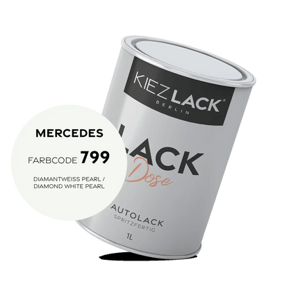 Kiezlack 1K Autolack Lackdose Basislack spritzfertig MERCEDES 799 DIAMANTWEISS PEARL