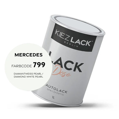 Kiezlack 1K Autolack Lackdose Basislack spritzfertig MERCEDES 799 DIAMANTWEISS PEARL