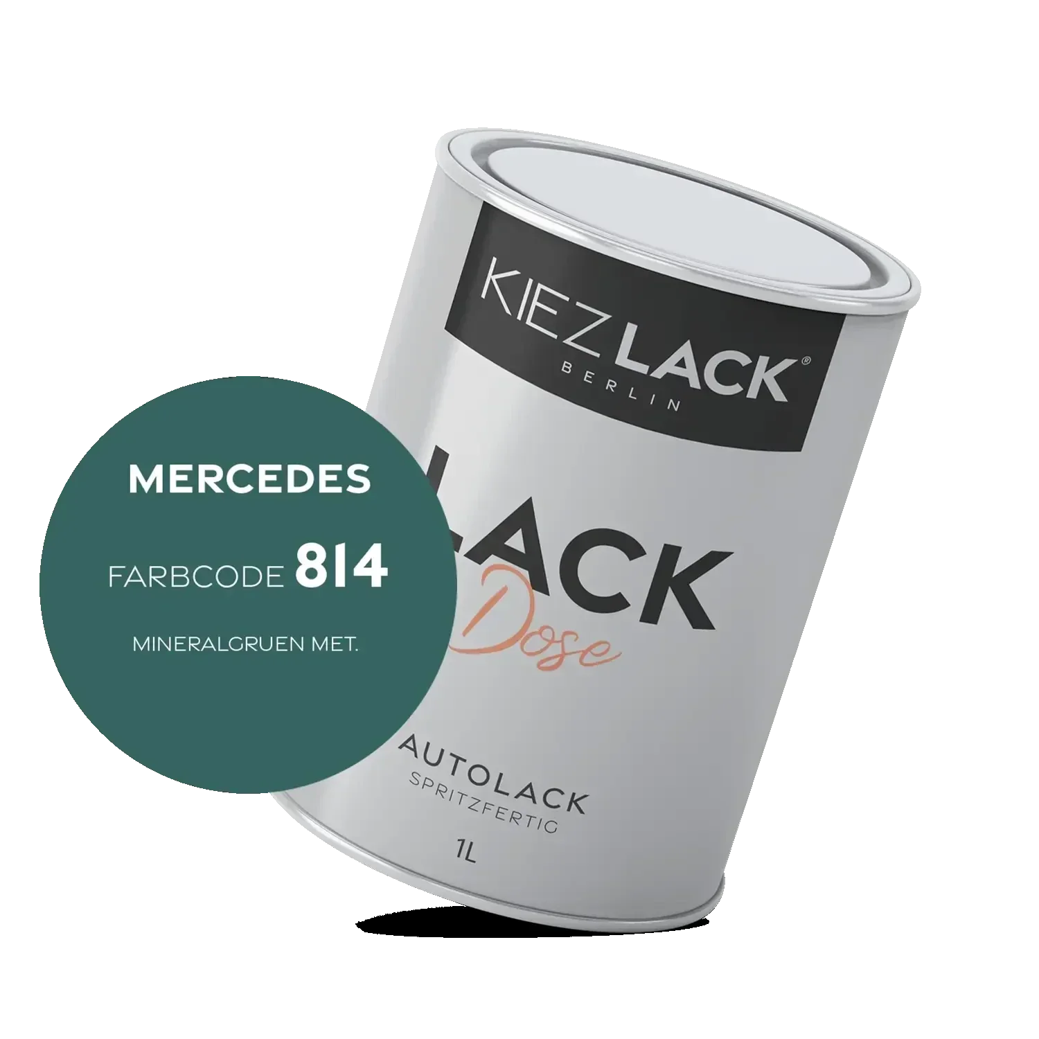 Kiezlack 1K Autolack Lackdose Basislack spritzfertig MERCEDES 814 MINERALGRUEN MET.