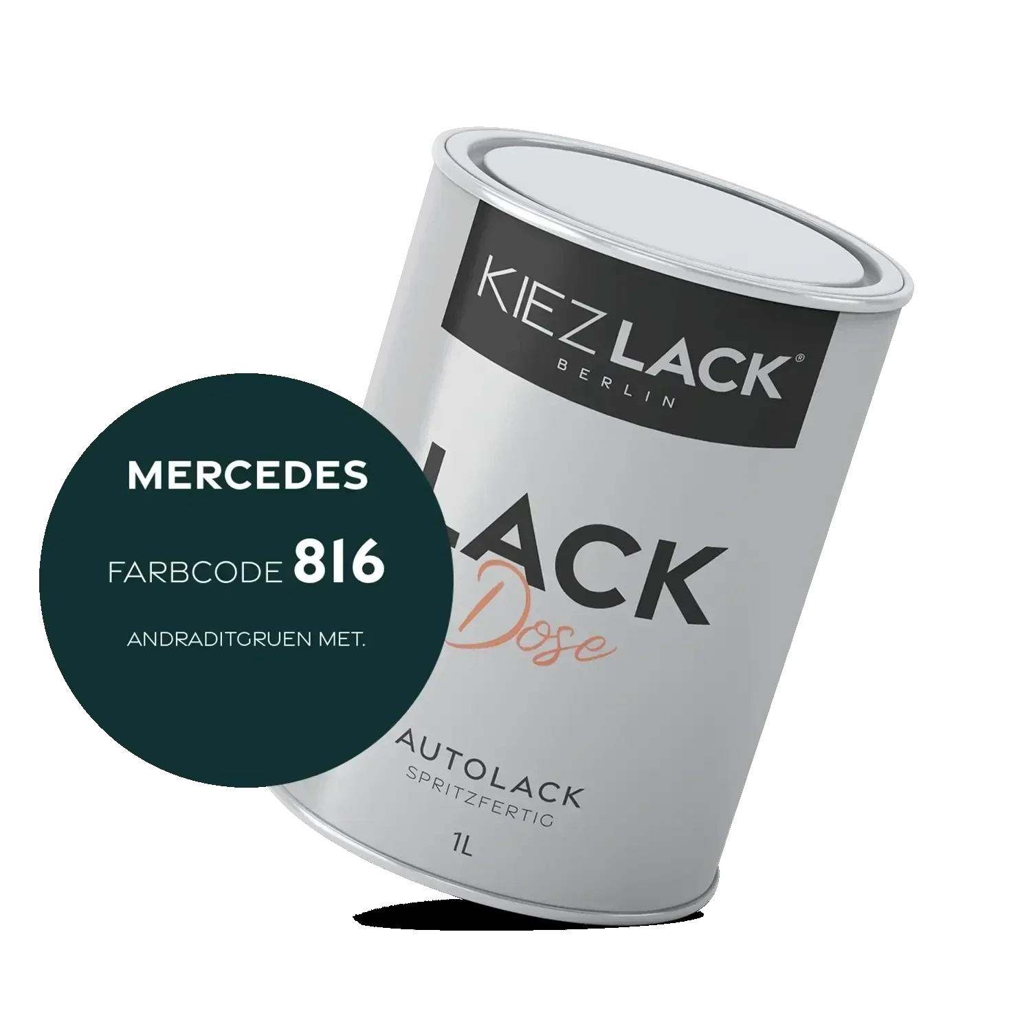 Kiezlack 1K Autolack Lackdose Basislack spritzfertig MERCEDES 816 ANDRADITGRUEN MET.