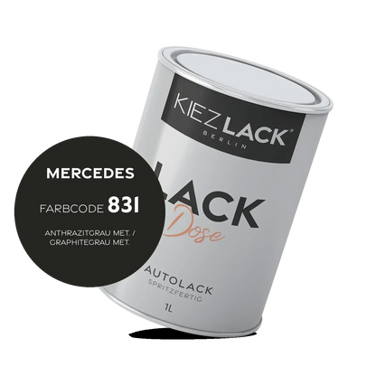 Kiezlack 1K Autolack Lackdose Basislack spritzfertig MERCEDES 831 ANTHRAZITGRAU MET.