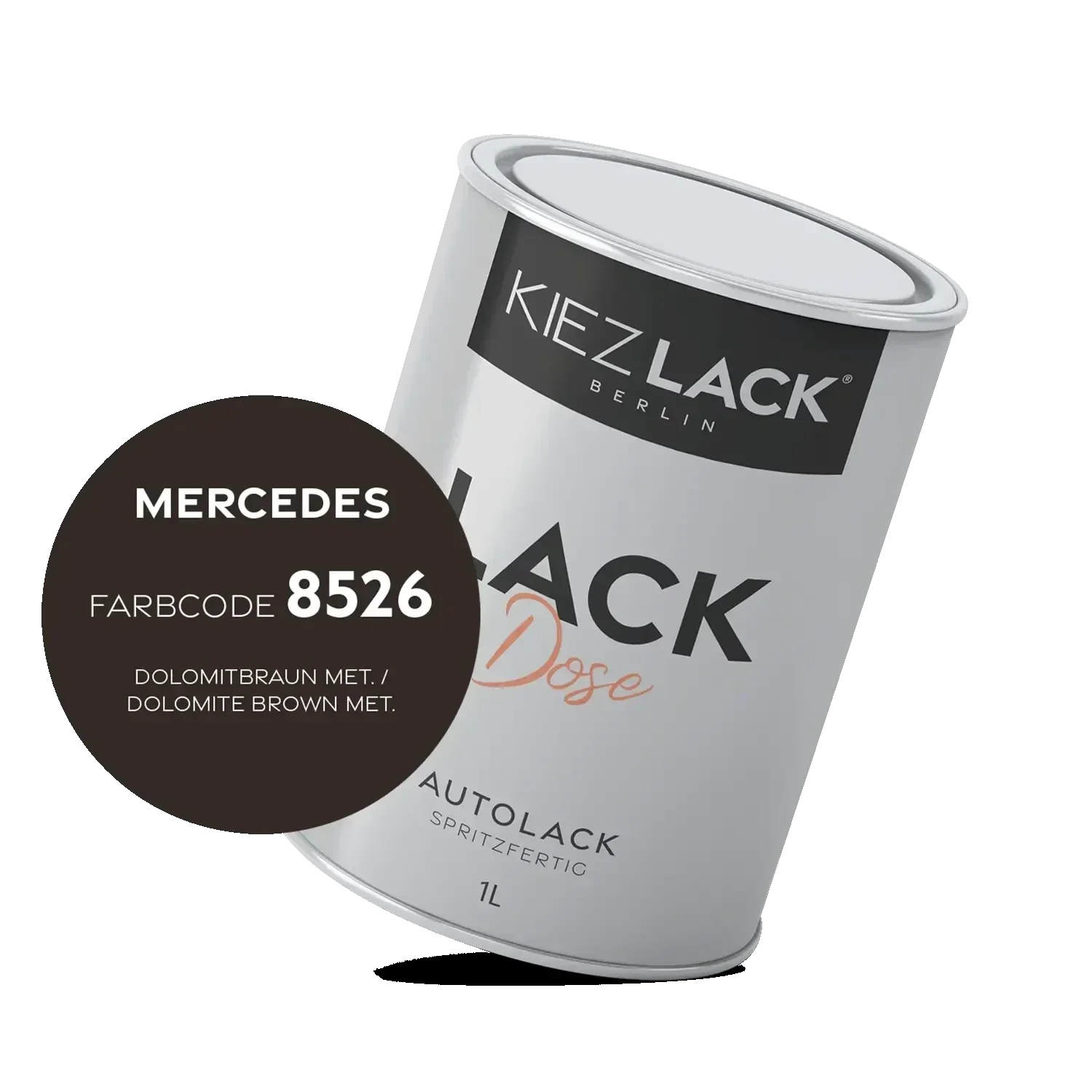 Kiezlack 1K Autolack Lackdose Basislack spritzfertig MERCEDES 8526 DOLOMITBRAUN MET.