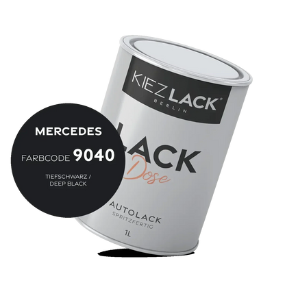 Kiezlack 1K Autolack Lackdose Basislack spritzfertig MERCEDES 9040 TIEFSCHWARZ