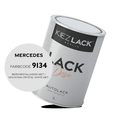 Kiezlack 1K Autolack Lackdose Basislack spritzfertig MERCEDES 9134 BERGKRISTALLWEISS MET.