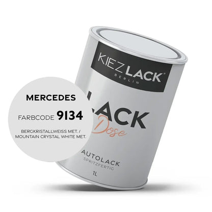 Kiezlack 1K Autolack Lackdose Basislack spritzfertig MERCEDES 9134 BERGKRISTALLWEISS MET.