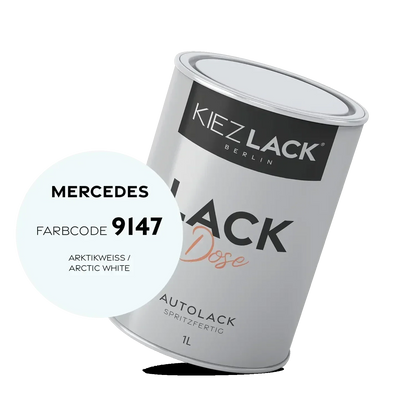 Kiezlack 1K Autolack Lackdose Basislack spritzfertig MERCEDES 9147 ARKTIKWEISS