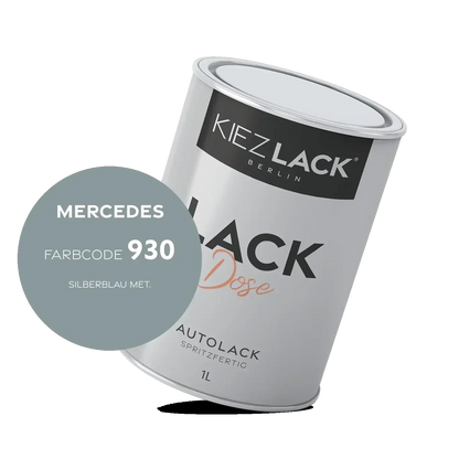Kiezlack 1K Autolack Lackdose Basislack spritzfertig MERCEDES 930 SILBERBLAU MET.
