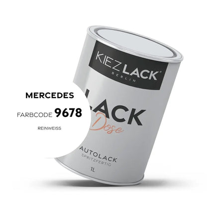 Kiezlack 1K Autolack Lackdose Basislack spritzfertig MERCEDES 9678 REINWEISS