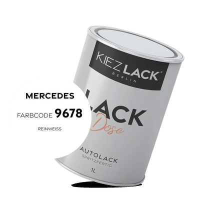 Kiezlack 1K Autolack Lackdose Basislack spritzfertig MERCEDES 9678 REINWEISS