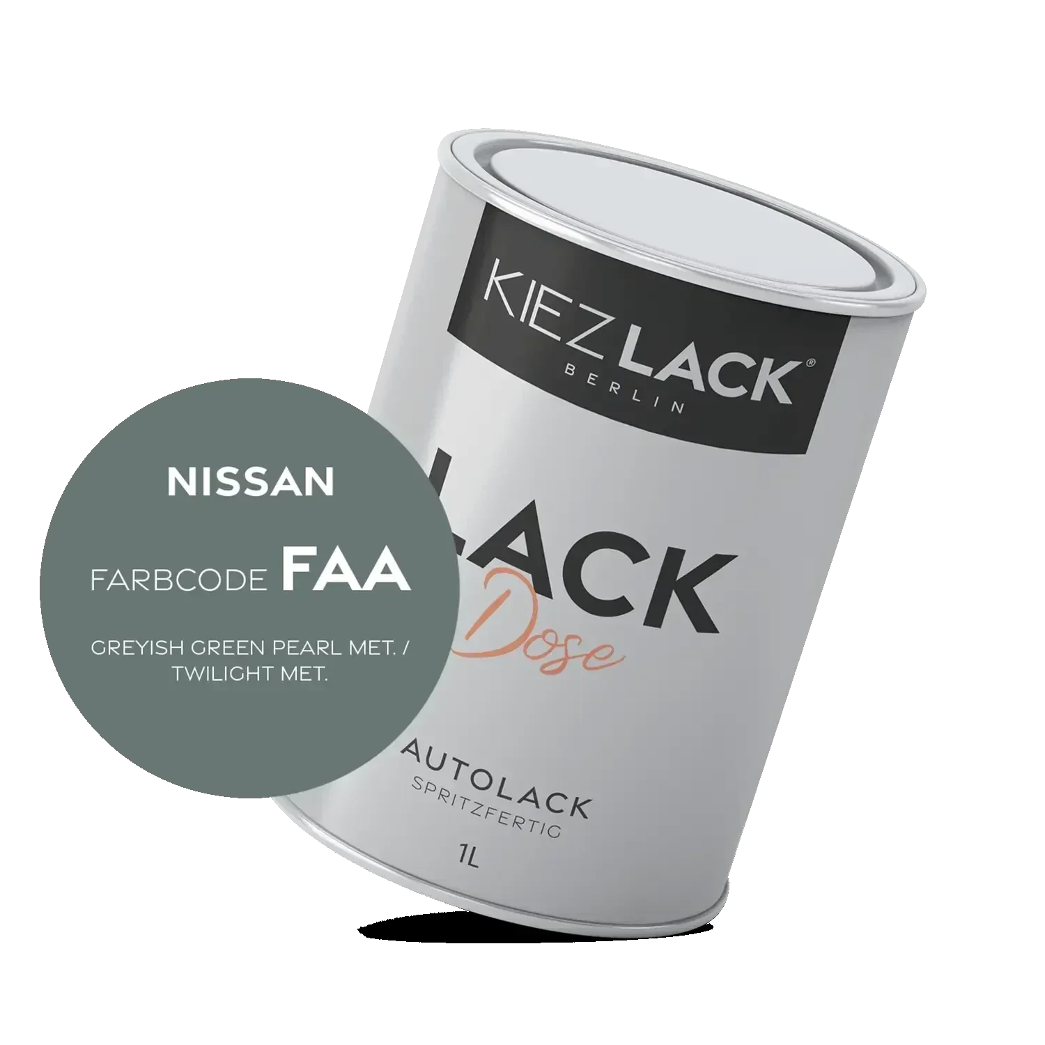 Kiezlack 1K Autolack Lackdose Basislack spritzfertig NISSAN FAA GREYISH GREEN PEARL MET.