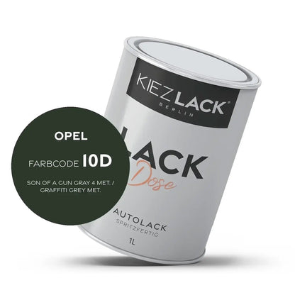 Kiezlack 1K Autolack Lackdose Basislack spritzfertig OPEL 10b SATIN STEEL GREY 4 MET.