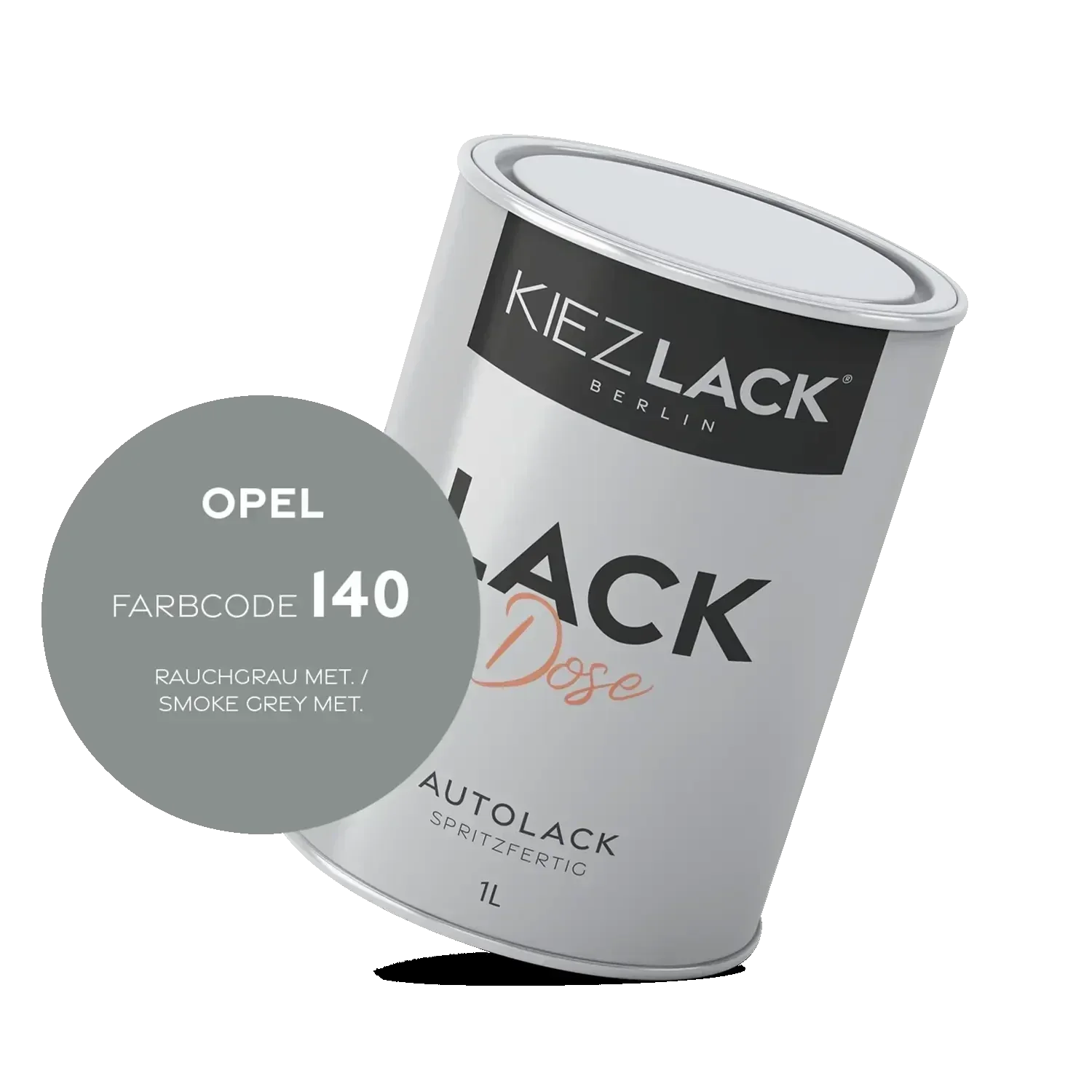 Kiezlack 1K Autolack Lackdose Basislack spritzfertig OPEL 140 RAUCHGRAU MET.