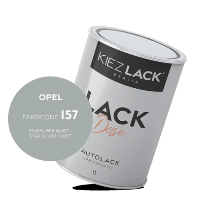 Kiezlack 1K Autolack Lackdose Basislack spritzfertig OPEL 157 STARSILBER III MET.