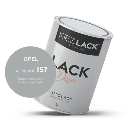 Kiezlack 1K Autolack Lackdose Basislack spritzfertig OPEL 157 STARSILBER III MET.