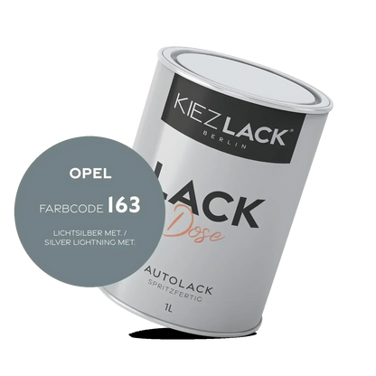 Kiezlack 1K Autolack Lackdose Basislack spritzfertig OPEL 163 LICHTSILBER MET.