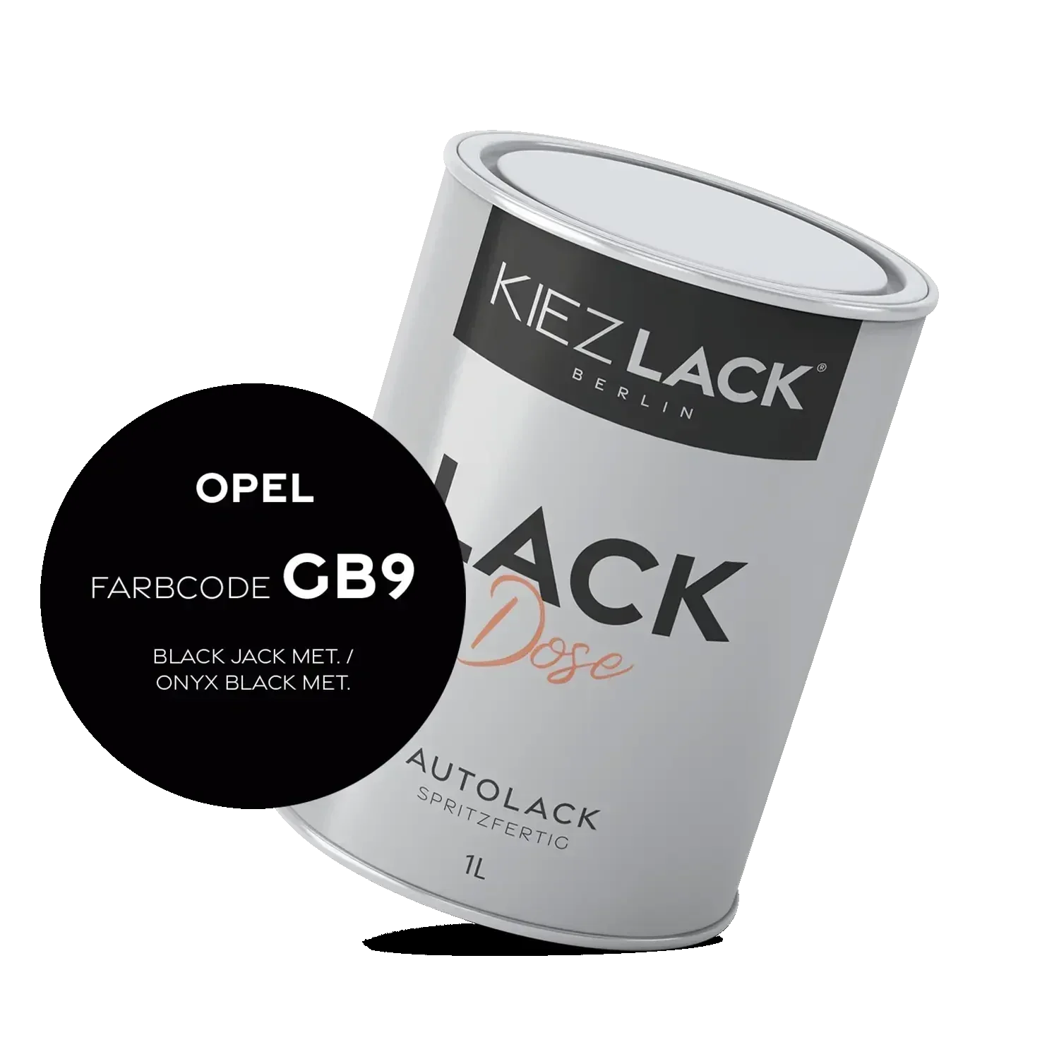 Kiezlack 1K Autolack Lackdose Basislack spritzfertig OPEL GB9 BLACK JACK MET.