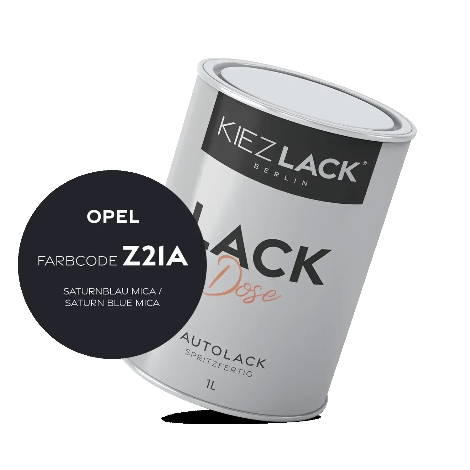 Kiezlack 1K Autolack Lackdose Basislack spritzfertig OPEL Z21A SATURNBLAU MICA