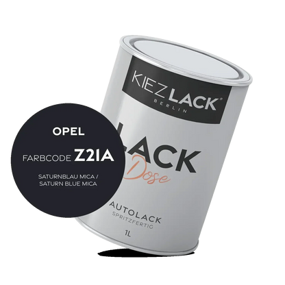 Kiezlack 1K Autolack Lackdose Basislack spritzfertig OPEL Z21A SATURNBLAU MICA