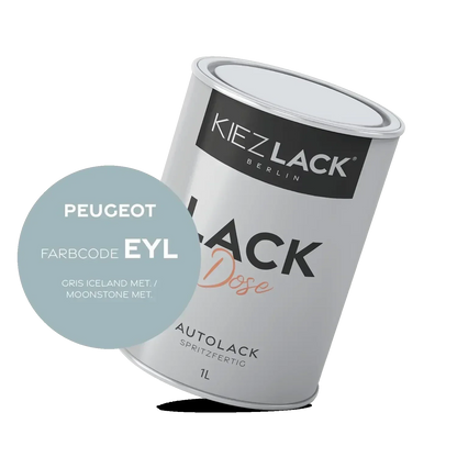 Kiezlack 1K Autolack Lackdose Basislack spritzfertig Peugeot EYL GRIS ICELAND MET.