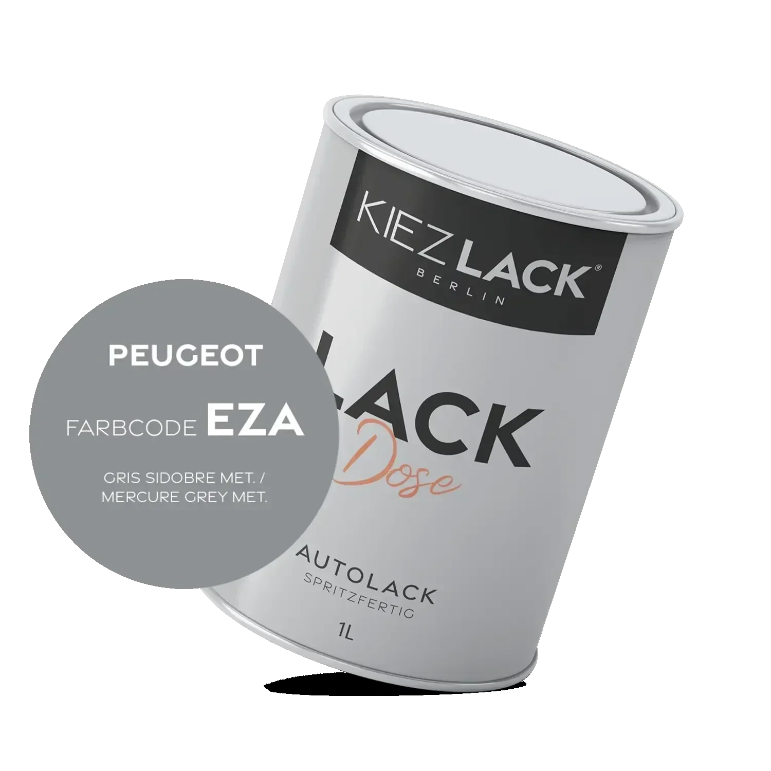 Kiezlack 1K Autolack Lackdose Basislack spritzfertig Peugeot EZA GRIS SIDOBRE MET.
