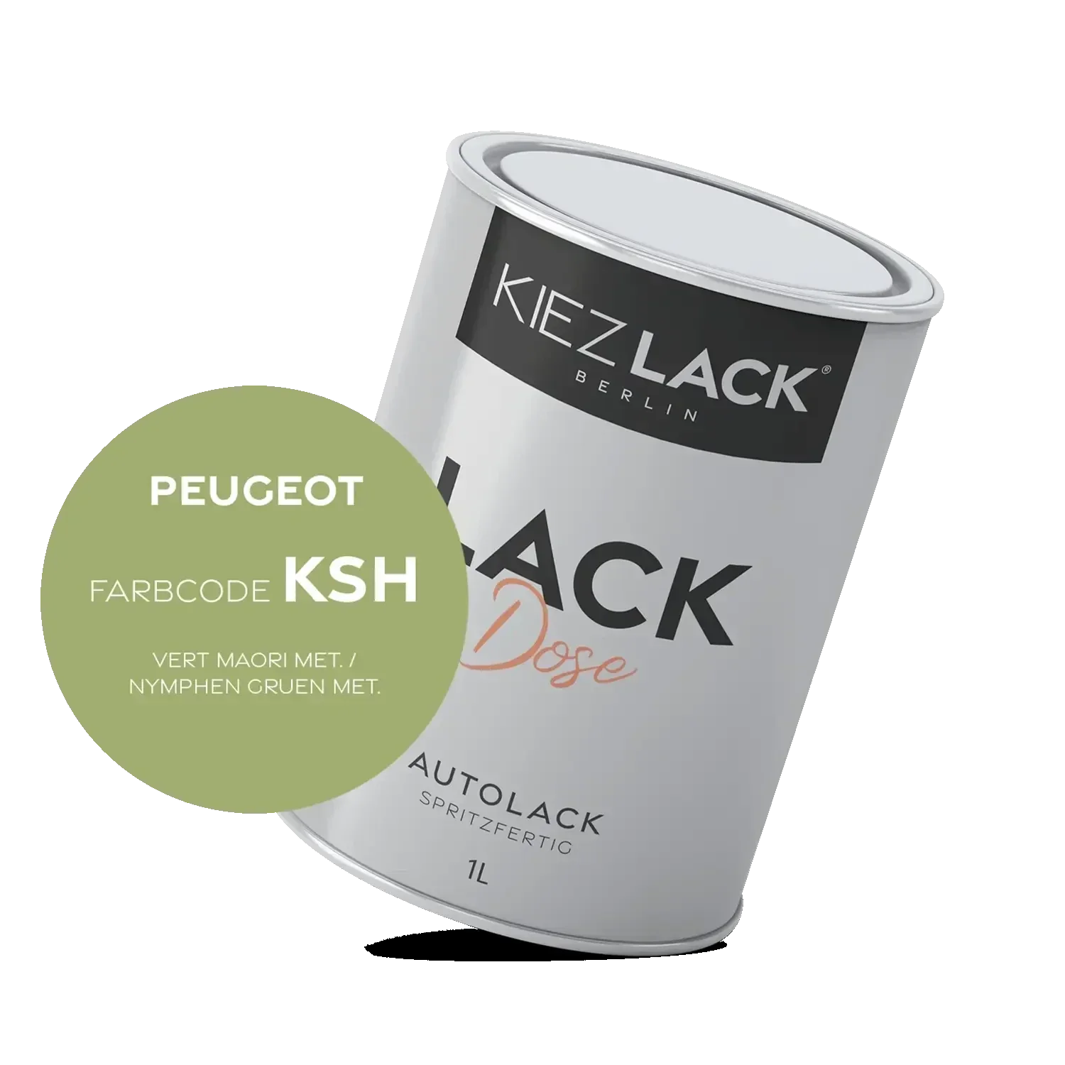 Kiezlack 1K Autolack Lackdose Basislack spritzfertig Peugeot KSH VERT MAORI MET.