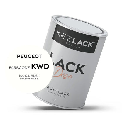 Kiezlack 1K Autolack Lackdose Basislack spritzfertig Peugeot KWD BLANC LIPIZAN