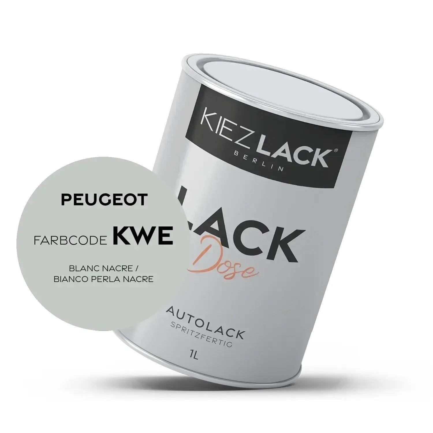 Kiezlack 1K Autolack Lackdose Basislack spritzfertig Peugeot KWE BLANC NACRE