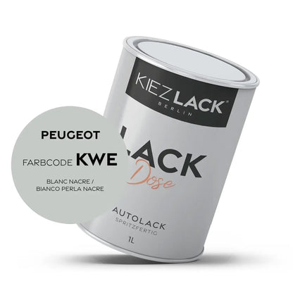 Kiezlack 1K Autolack Lackdose Basislack spritzfertig Peugeot KWE BLANC NACRE