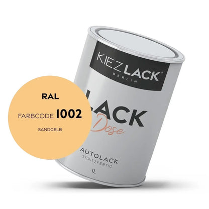 Kiezlack 1K Autolack Lackdose Basislack spritzfertig RAL 1002 SANDGELB