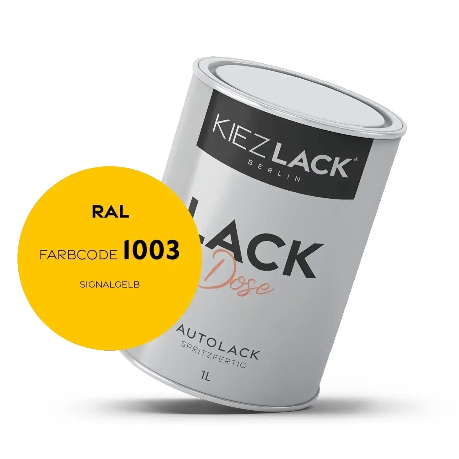 Kiezlack 1K Autolack Lackdose Basislack spritzfertig RAL 1003 SIGNALGELB