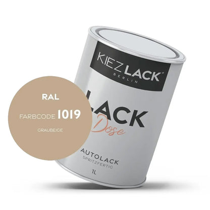 Kiezlack 1K Autolack Lackdose Basislack spritzfertig RAL 1019 GRAUBEIGE