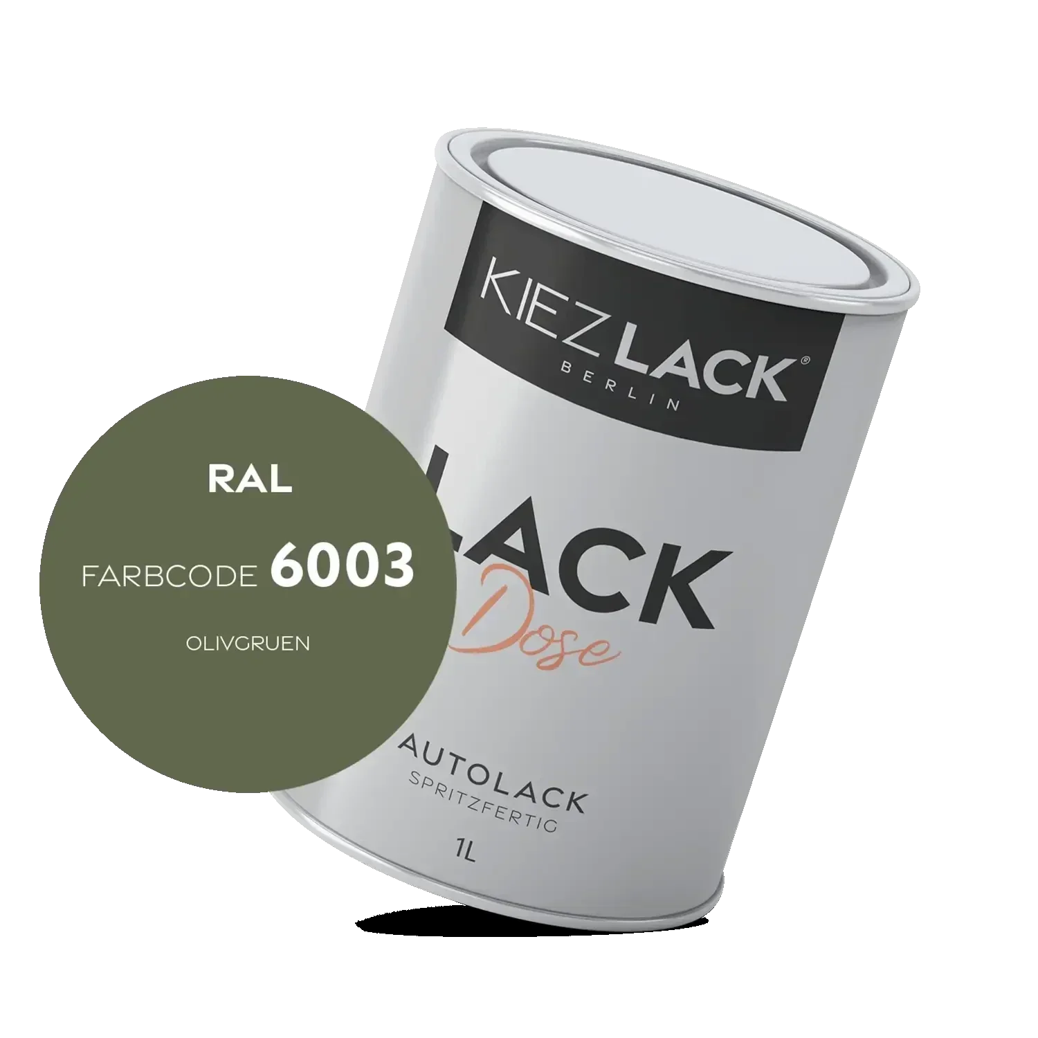 Kiezlack 1K Autolack Lackdose Basislack spritzfertig RAL 6003 OLIVGRUEN