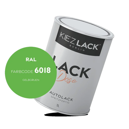 Kiezlack 1K Autolack Lackdose Basislack spritzfertig RAL 6018 GELBGRUEN